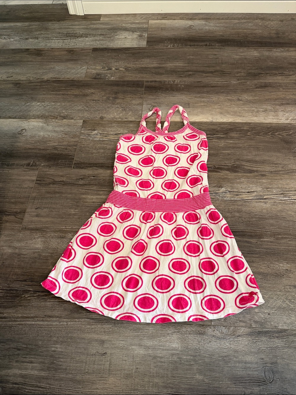 Roots Girls Pink Polka Dot Strappy Summer Dress